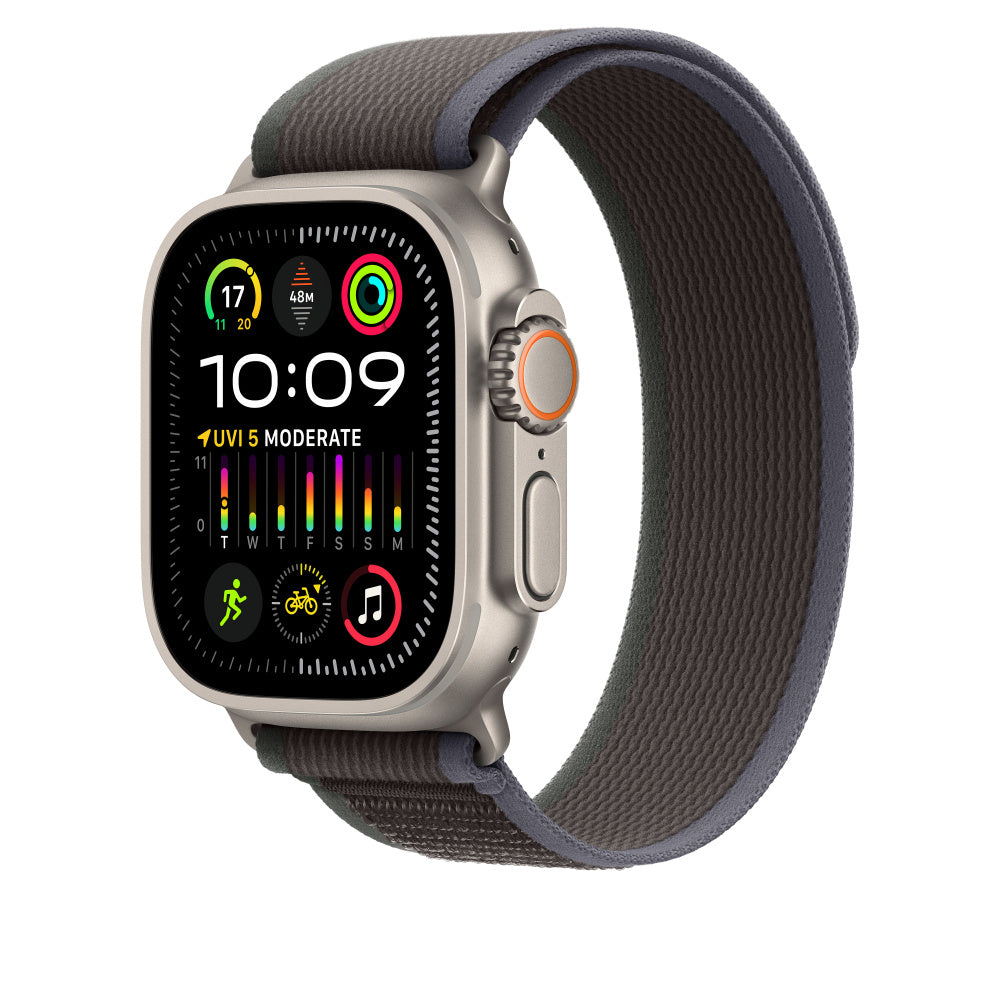 Apple Trail Loop – Armband – für Apple Watch (49 mm), Blau/Schwarz, M/L