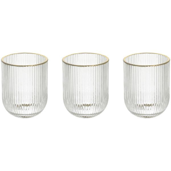 Tognana Porcellane Tognana Trinkgläser Eclipse – 3er Set, 300 ml, Ø 7,5 cm, Glas, Transparent, spülmaschinenfest