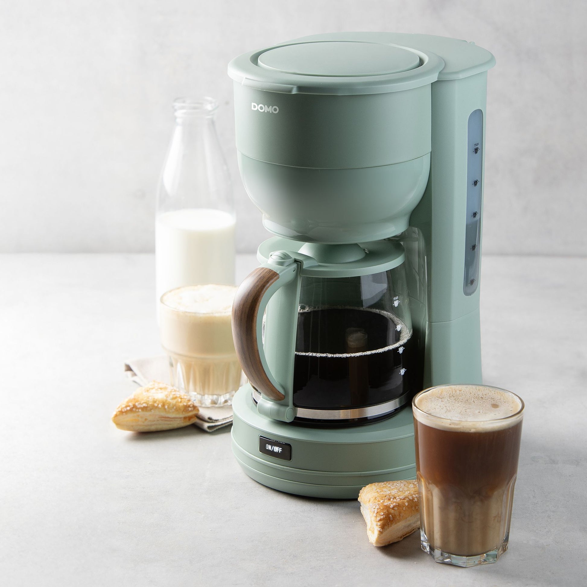 Domo DO755K Filterkaffeemaschine – 10 Tassen, 1,3 l, Karaffe, Grün