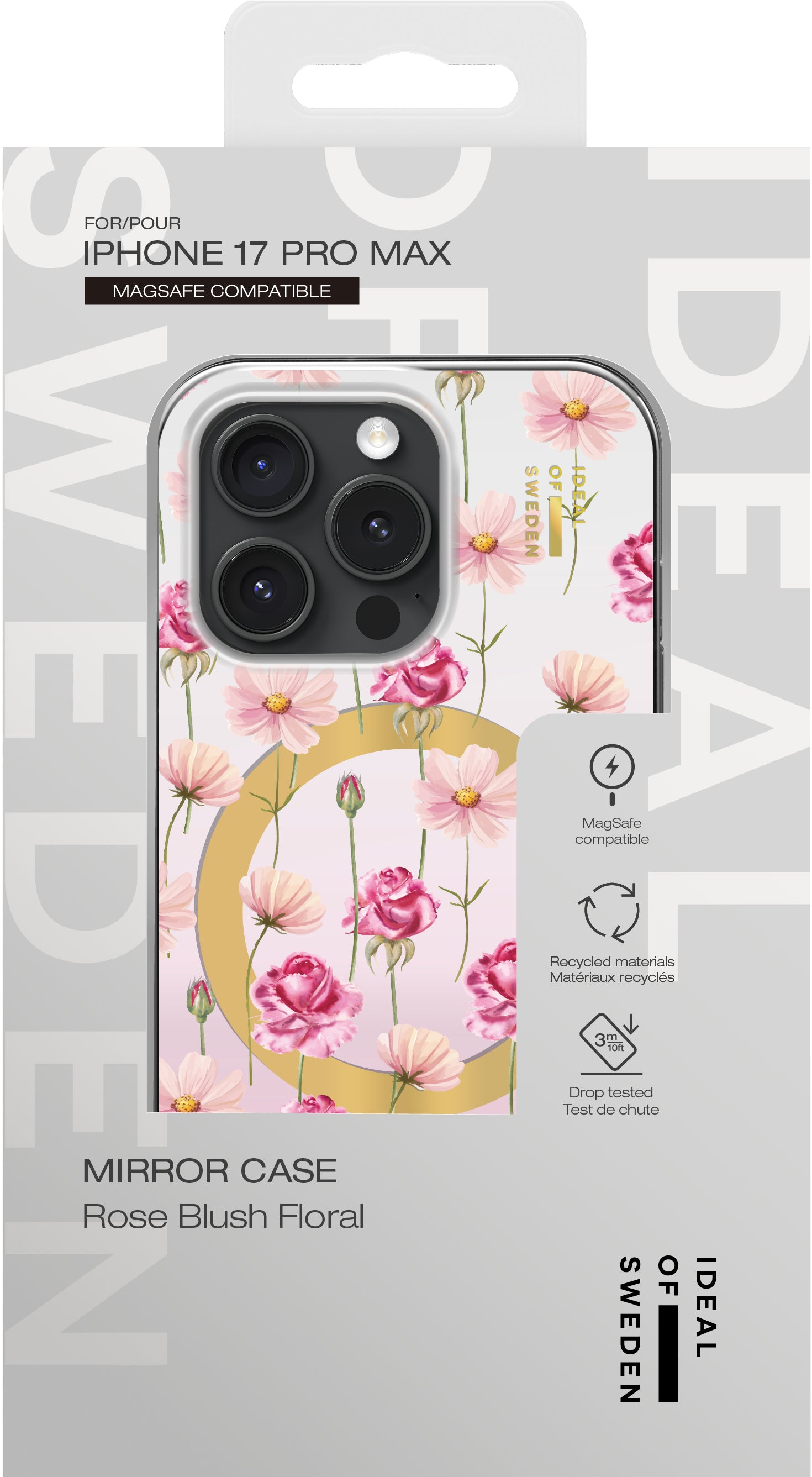 iDeal of Sweden Mirror Case – Backcover – für Apple iPhone 17 Pro Max, MagSafe, TPU, Rose Blush Floral