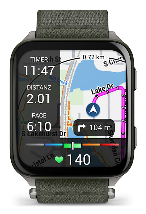 Garmin Venu Sq 2 Music 46 mm GPS – Slate, Moss, 50 m, für Android, iPhone