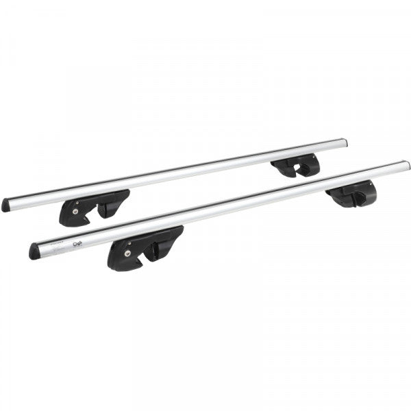 Fischer Relingträger CrossLine L – Dachmontage, mit Schloss – bis 75 kg, 120 cm – schwarz – 2 Stk.