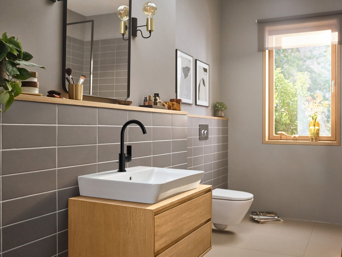 Hansgrohe Rebris E Badebatterie (Unterputz) – Kunststoff/Messing, Einhebelmischer, Schwarz matt