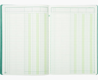 Exacompta Spaltenbuch – A4 – 40 Blatt, 110 g/m², grüne Linierung, 34 Zeilen, 3 Spalten je Seite