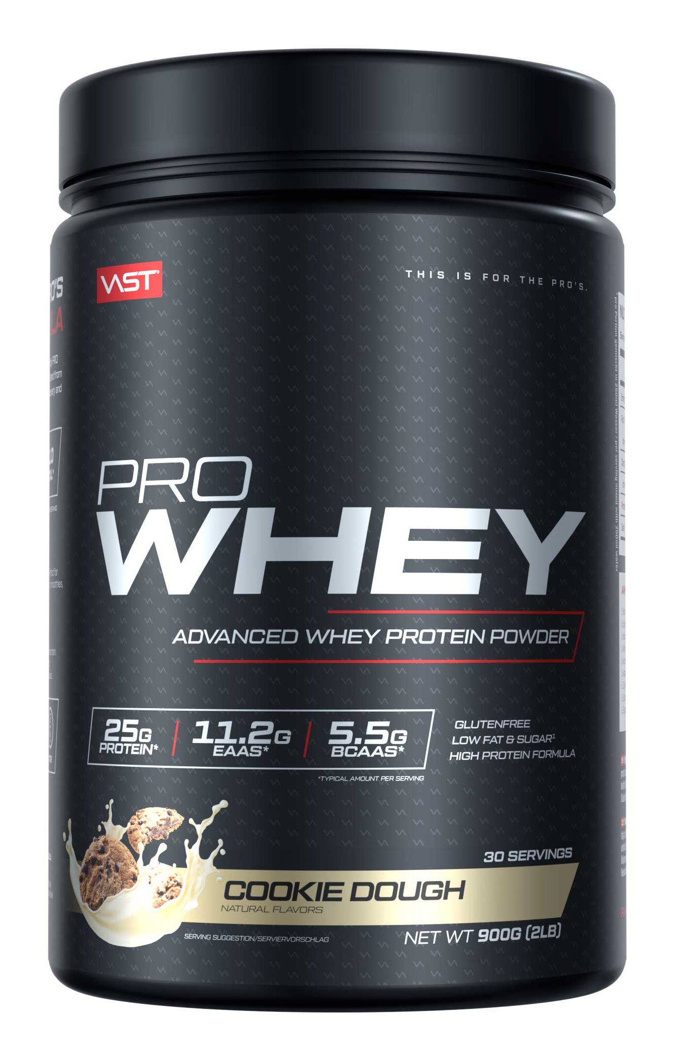 VAST Sports VAST Whey Protein Pro Whey Cookie Dough – glutenfrei – 900 g
