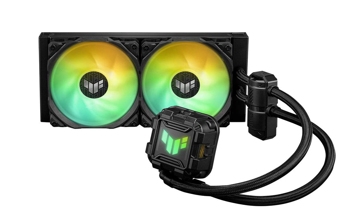 ASUS TUF Gaming LC II 240 ARGB – Flüssigkeitskühler – 240 mm, 2×120 mm Lüfter, 800–2000 U/min, Schwarz