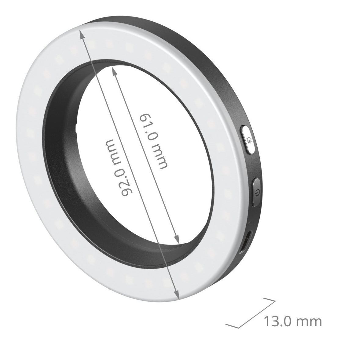 SmallRig Vibe P30 Ring LED Video Licht – 5600 K, Akku 440 mAh – Ø 92 mm – Weiss