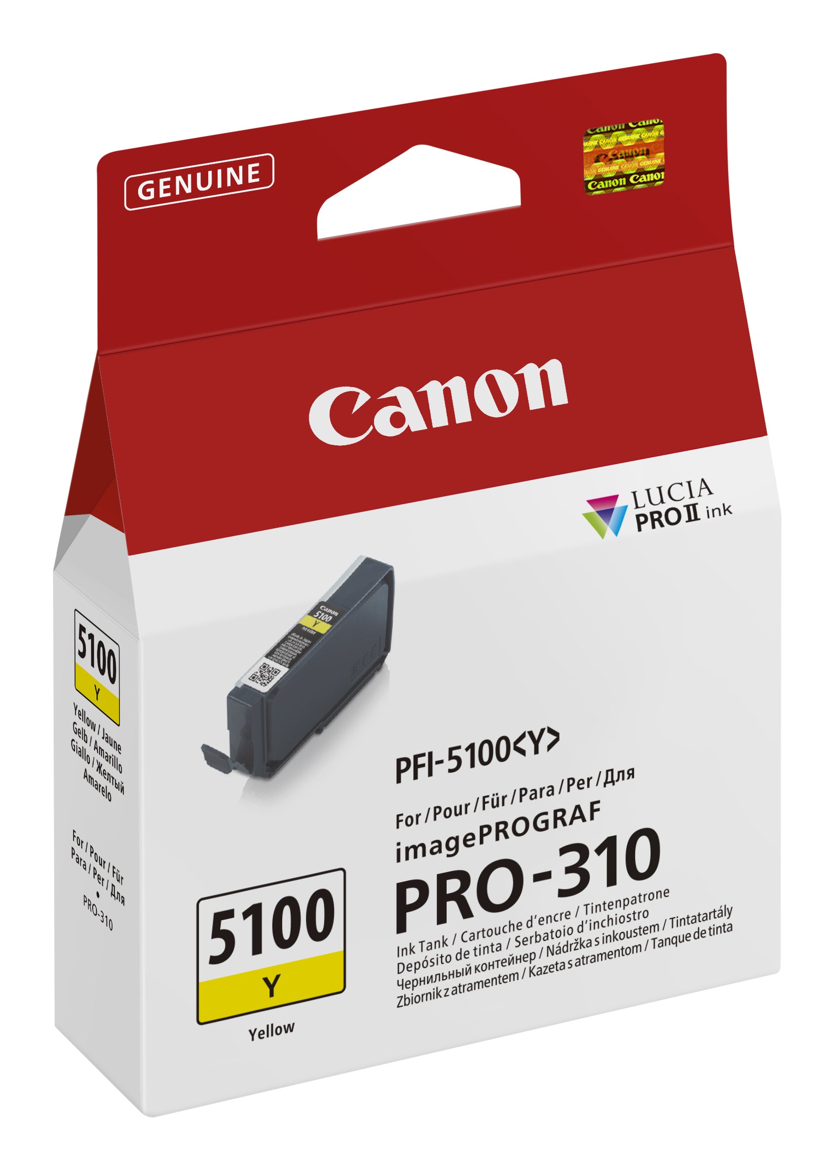 Canon PFI-5100 Gelbe Tintenpatrone (Original) – 14,4 ml – für imagePROGRAF PRO-310