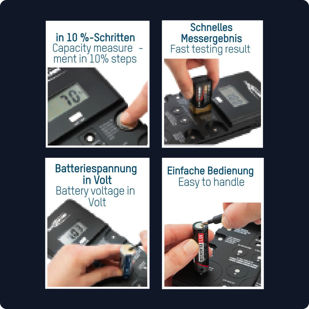 Ansmann Energy Check LCD – Batterietester – LCD, für AA/AAA/C/D/9 V/Knopfzellen
