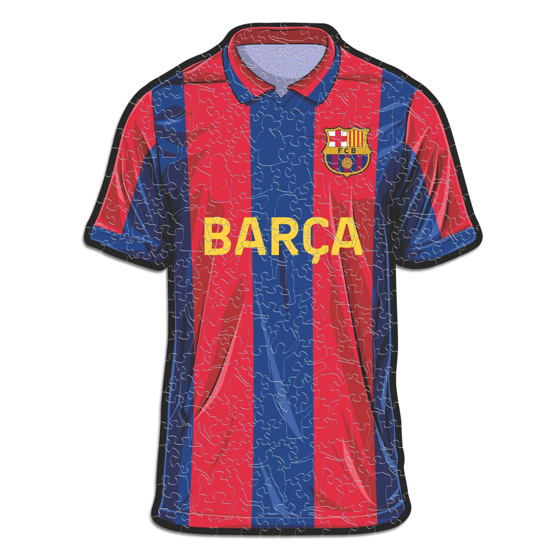 Iconic Puzzles Puzzle FC Barcelona Trikot – 270 Teile – 30 × 38 cm – ab 10 J. – Holz – Blau/Rot