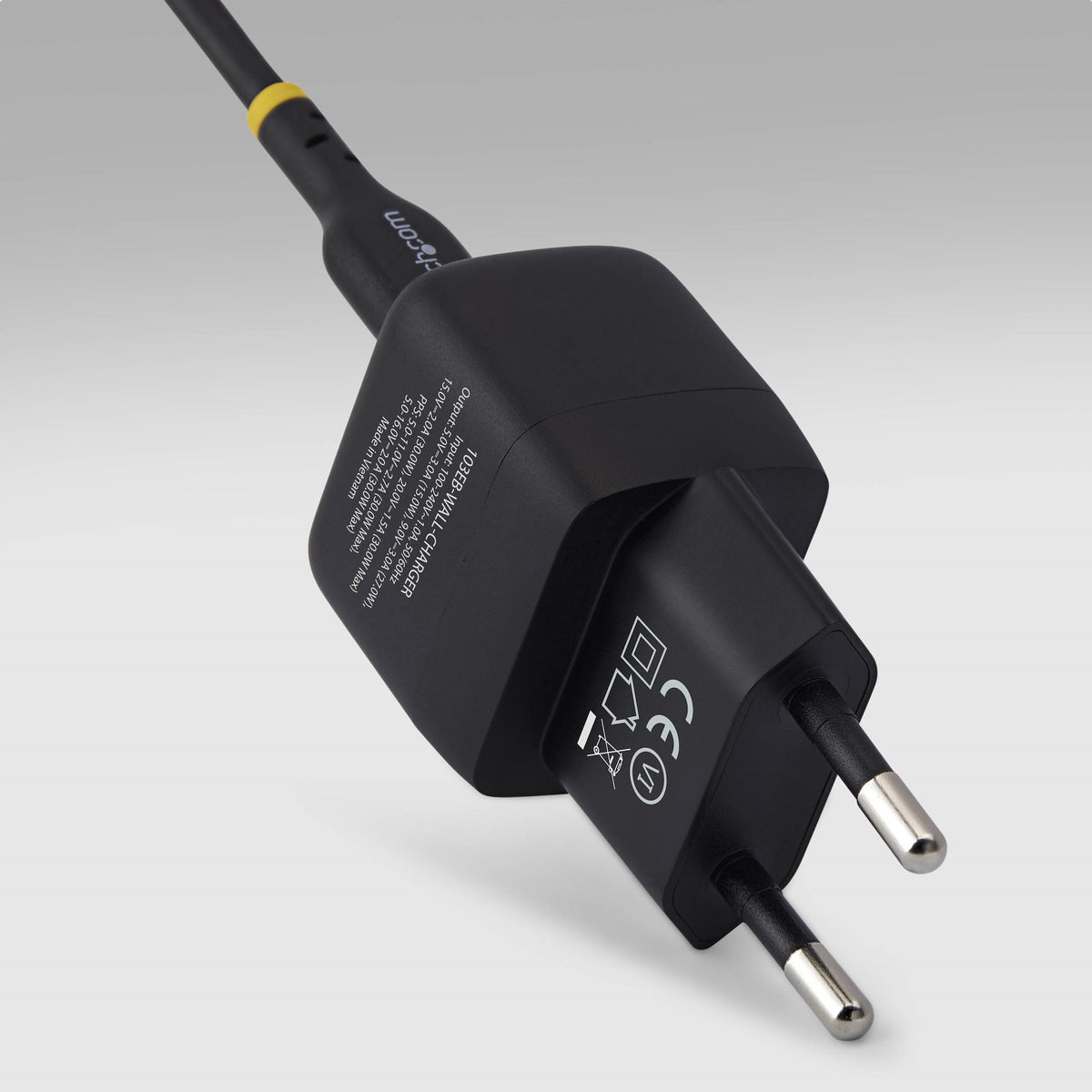 StarTech.com USB-Ladegerät 30 W – USB-C×1 – PD, GaN, EU-Stecker (Typ C) – Schwarz
