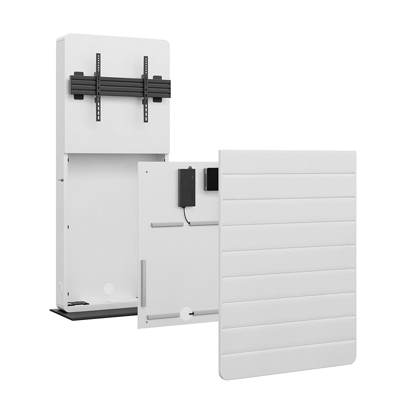 Hagor Digital-Signage-Stand für 55–65" Displays, VESA 600×400 – abschliessbar – schwarz/weiss – CON-Line FS