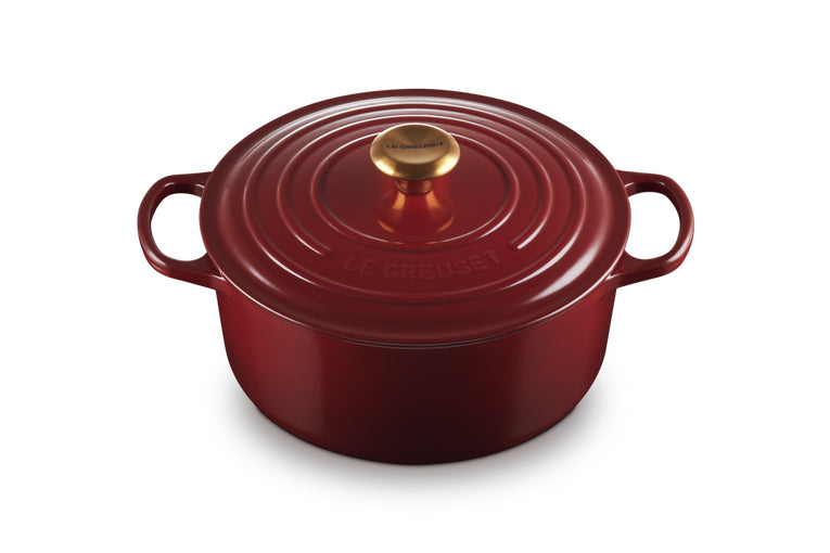 Le Creuset Kochtopf – 5,3 l, Ø 27,4 cm, Gusseisen, Emaille, für Induktion, Gas, Glaskeramik u. a., Rot