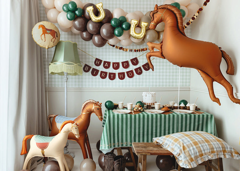 PartyDeco Folienballon Pferd – Creme – 90 cm – Folie – 1 Stk