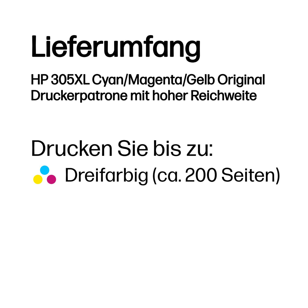 HP 305XL Dreifarbig Tintenpatrone (Original) – 200 Seiten – für HP DeskJet 2700/2820, HP Envy 6000/6400