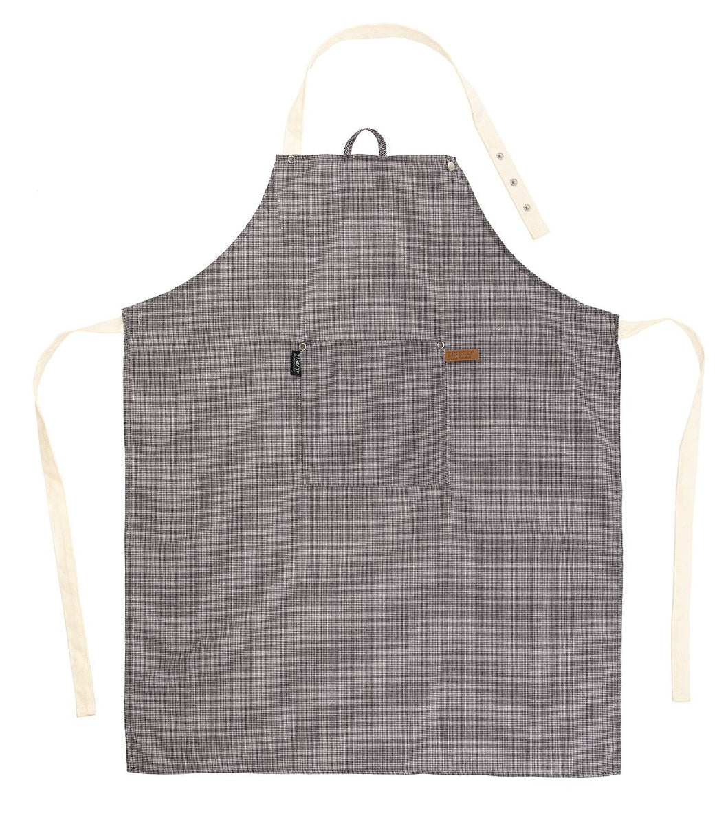Tiseco Kochschürze Sherlock Checker – Baumwolle, Polyester, 68×85 cm, Grau, 1 Stück