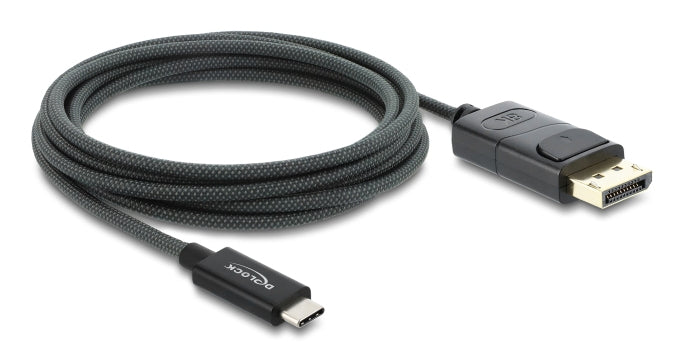 DeLOCK USB-C auf DisplayPort Kabel DP 1.2 4K 60 Hz – 2 m – geflochten – für MacBook, Chromebook