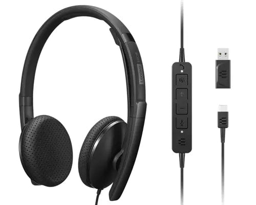 Lenovo 4XD1M45626 On-Ear Kopfhörer – Stereo, USB-C Kabel, Schwarz