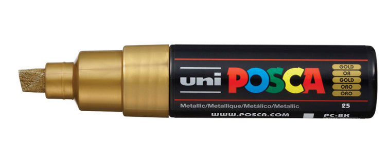 Uni-Ball Non-Permanent-Marker – Keilspitze 8 mm – Gold – Wasserfest