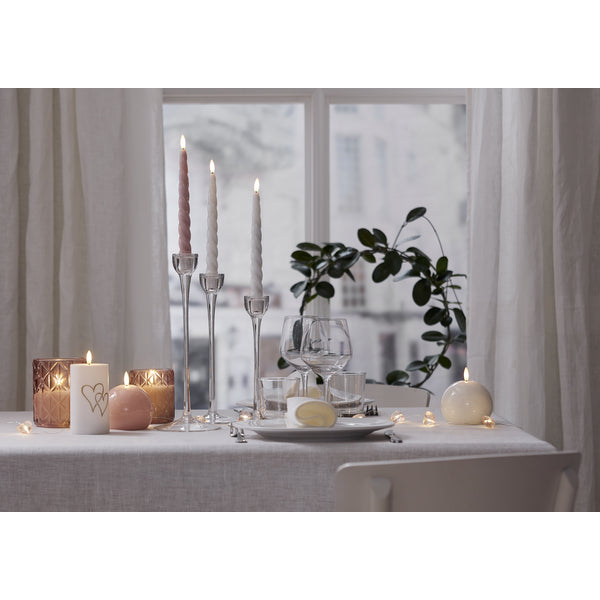 Star Trading LED Dinner Kerze – 2-teilig – Ø 2,1 × 24,5 cm – rosa, Timerfunktion