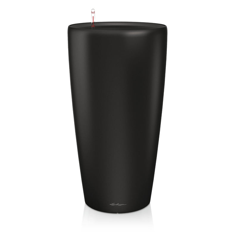 LECHUZA RONDO Premium 32 Dosen-Pflanzer – Ø 32 × 56 cm – Kunststoff, schwarz matt