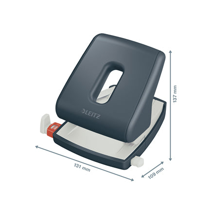 Leitz Bürolocher Cosy – 2-Loch, Lochabstand 80 mm, 30 Blatt, bis A4, Ø5,5 mm – Grau