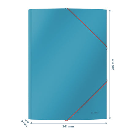 Leitz Cosy Eckspannermappe A4 – 3 Klappen, Gummiband, Karton, Blau, bis 150 Blatt