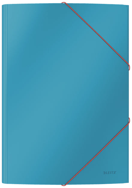 Leitz Cosy Eckspannermappe A4 – 3 Klappen, Gummiband, Karton, Blau, bis 150 Blatt