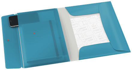 Leitz Gummibandmappe A4 – Karton, Blau, Innentasche, bis 150 Blatt
