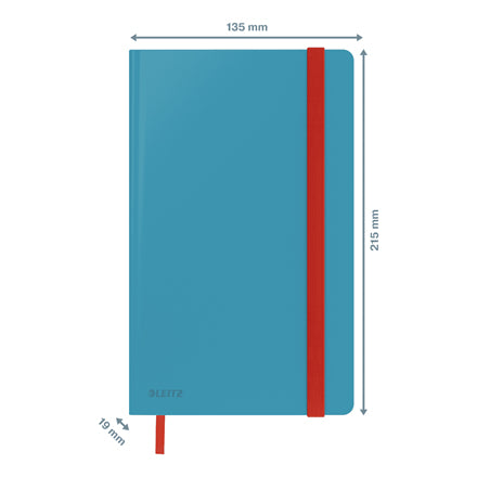 Leitz Notizbuch – A5 – kariert 5 mm – 80 Seiten – 100 g/m² – Hardcover, Gummiband – blau
