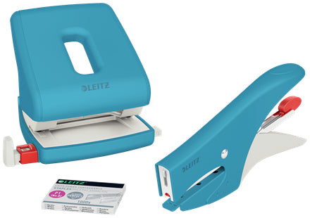 Leitz Heftzange – 15 Blatt, Flat Clinch, für Nr. 10, Blau