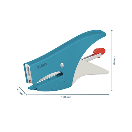 Leitz Heftzange – 15 Blatt, Flat Clinch, für Nr. 10, Blau