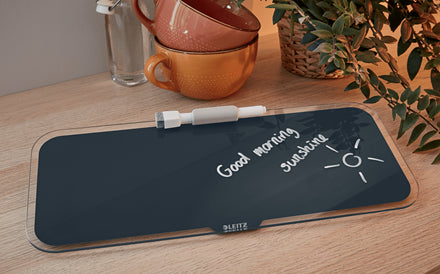 Leitz Cosy Glasboard – schwarz, rahmenlos – 38 × 15 cm