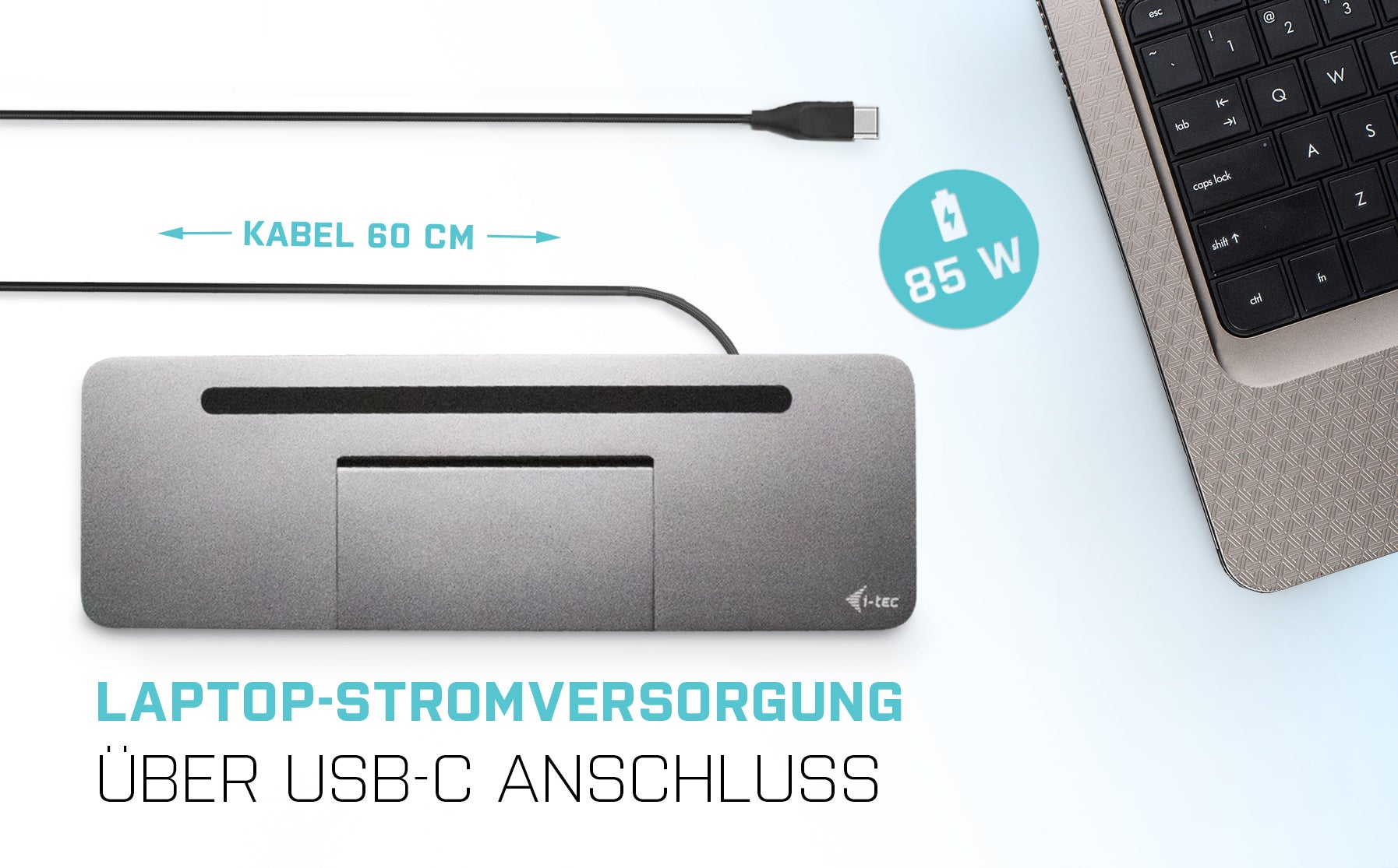 i-tec Dockingstation – USB-C, 1× DP, 1× HDMI, 1× VGA, 4× USB-A, 85 W PD, GbE, für Windows/Mac/Linux