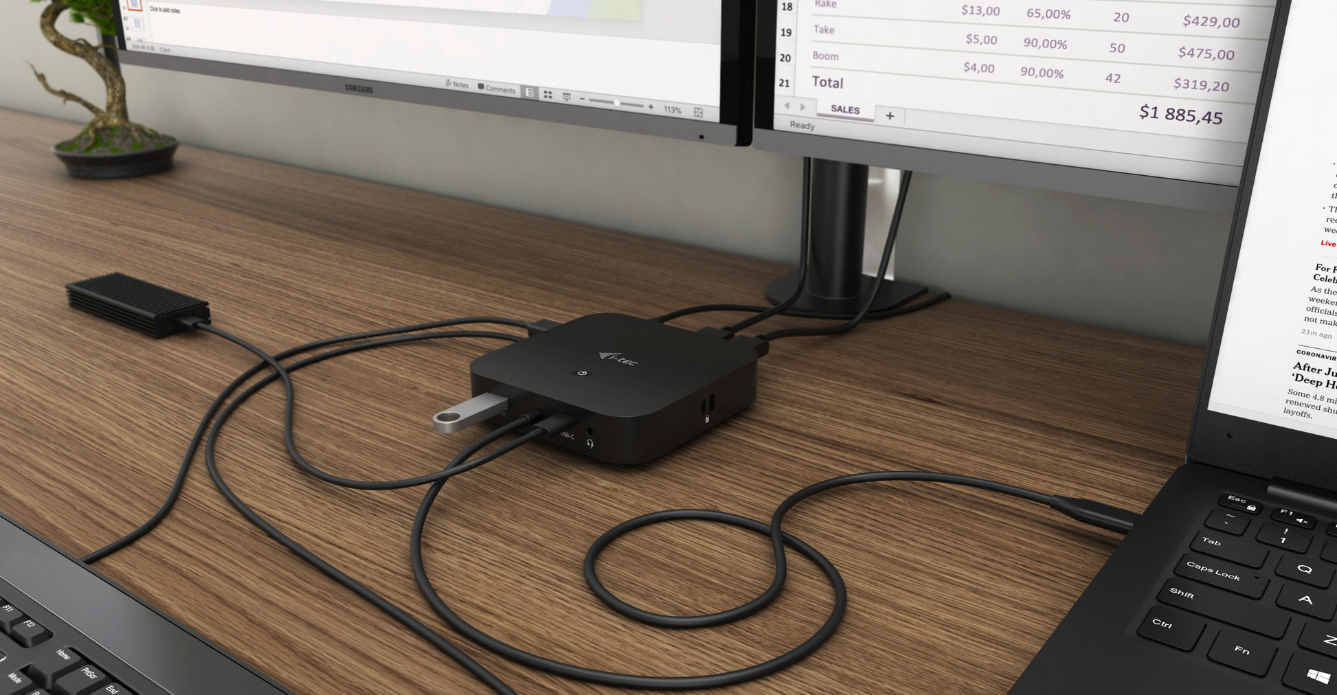 i-tec Dockingstation – USB-C, 2× DP, 5× USB-A, 2× USB-C, 100 W PD, GbE, 3,5 mm Audio, für Windows/Mac/Linux