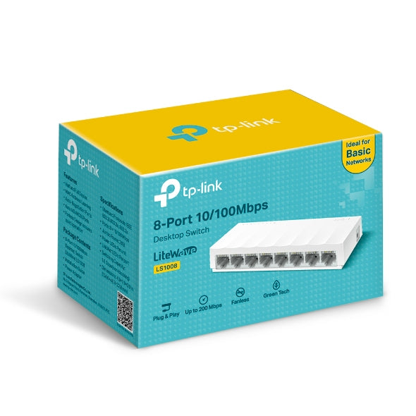 TP-Link LS1008 – Switch – 8×Fast Ethernet (10/100), Weiss