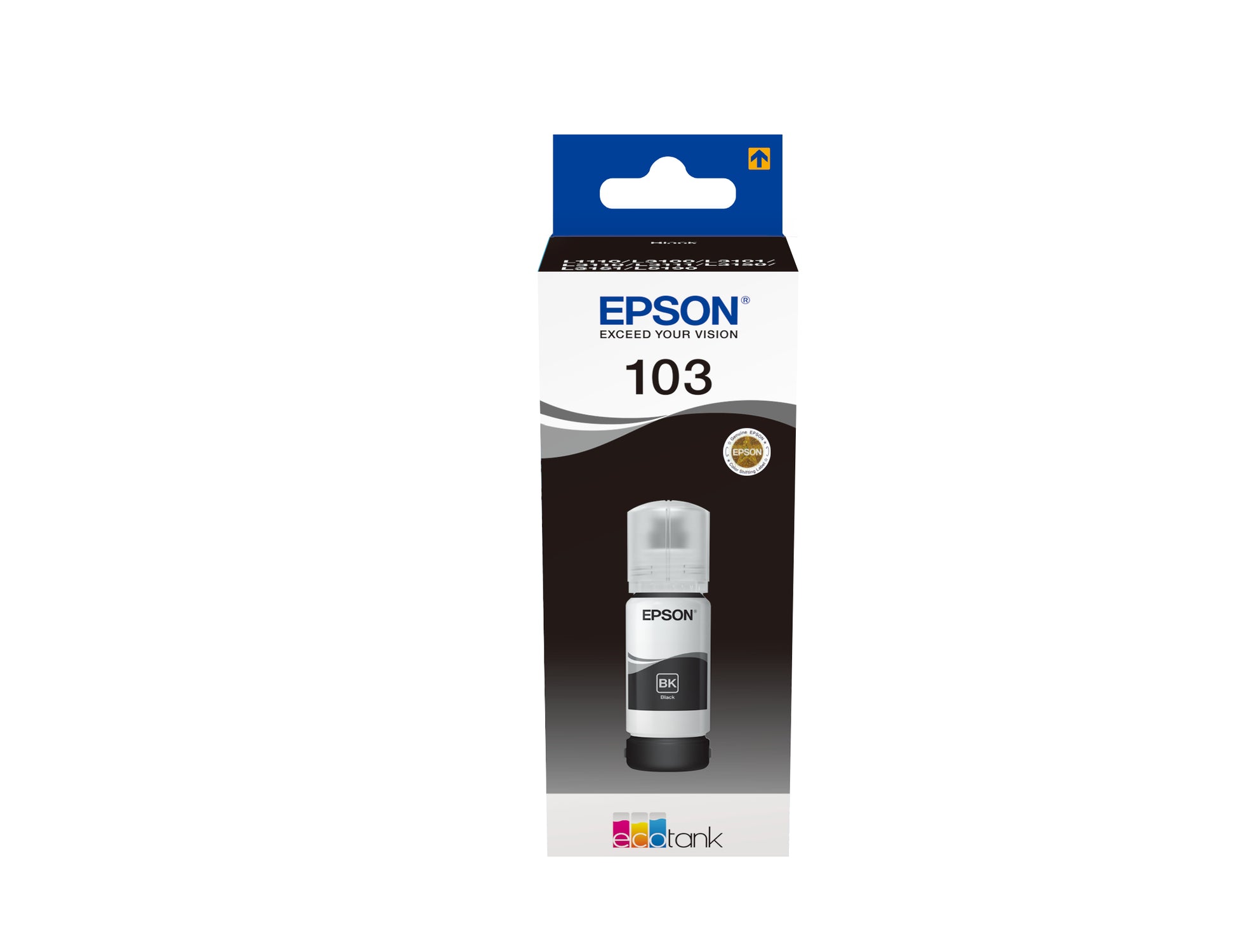 Epson 103 Schwarz Tintenpatrone (Original) – 65 ml – für Epson L5190/L3156/L3151 …
