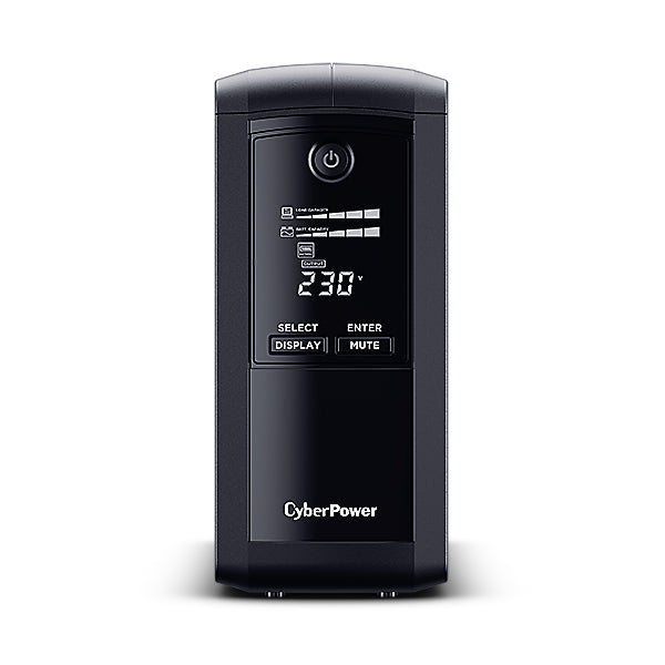 CyberPower VP700EILCD USV 0,7 kVA/390 W Line-Interaktiv – Tower – C13×6 – LCD, RJ45 LAN-Schutz – Schwarz