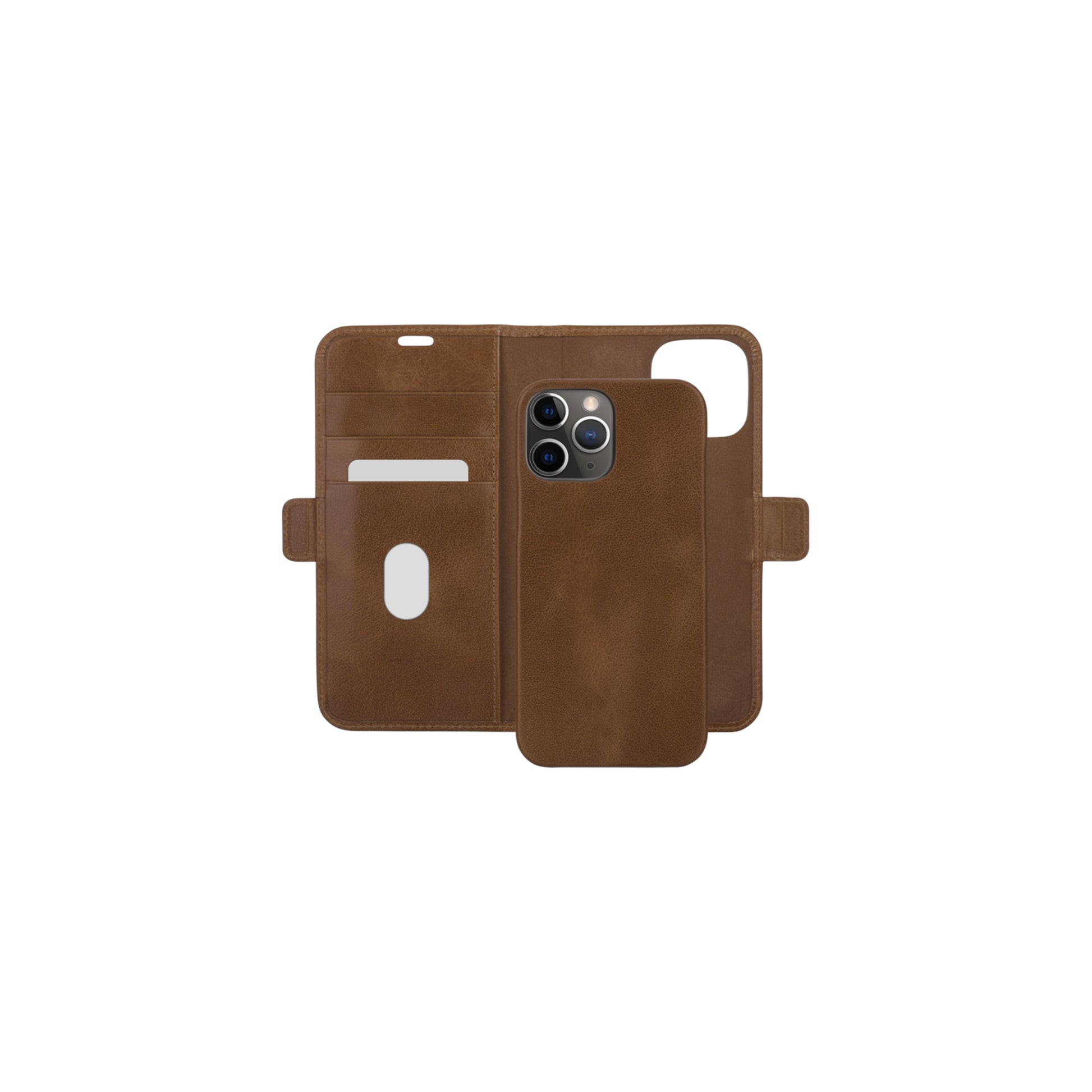 dbramante1928 Lynge Wallethülle – für Apple iPhone 12/12 Pro, 3 Kartenfächer, Leder, Beige, Magnetverschluss
