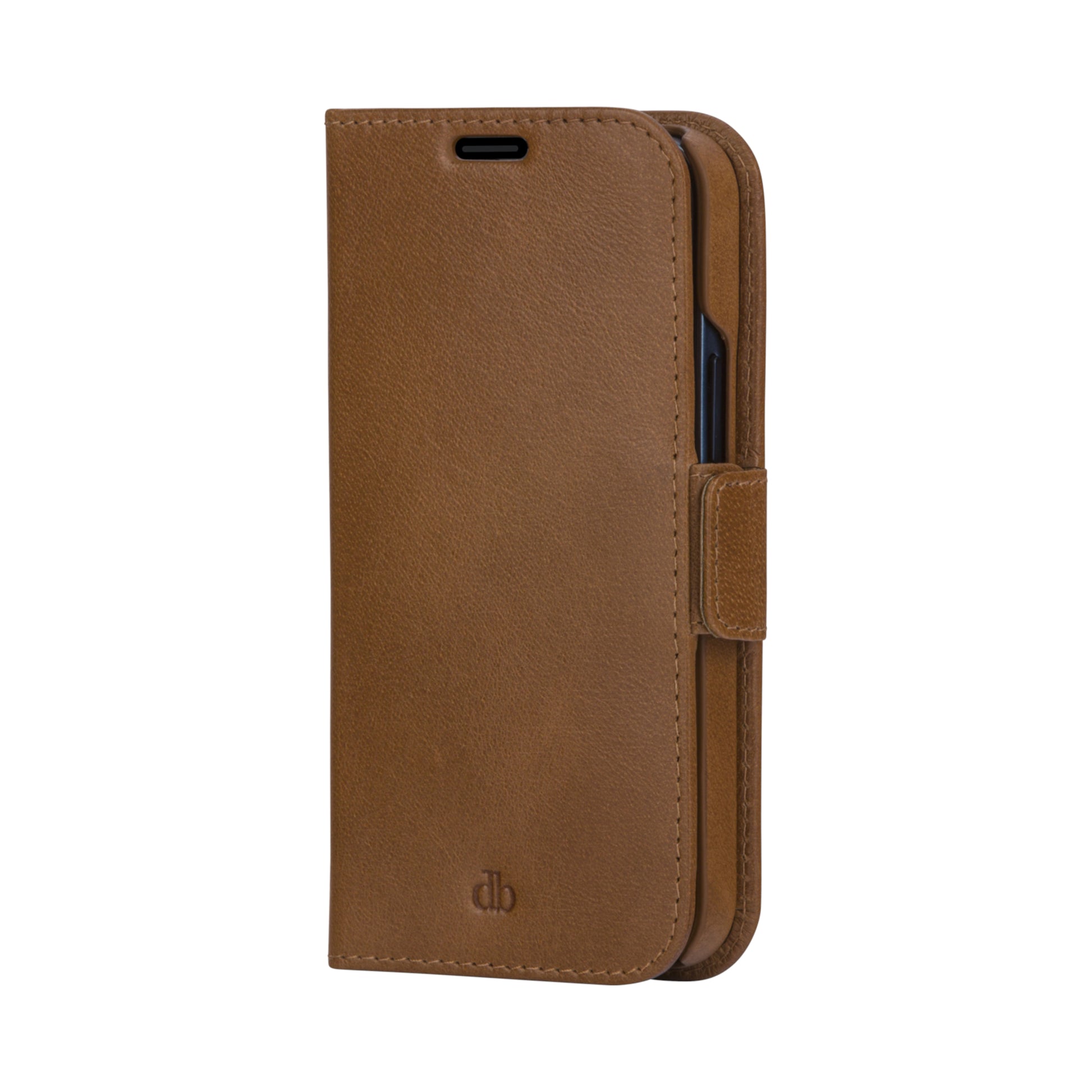 dbramante1928 Lynge Wallethülle – für Apple iPhone 12/12 Pro, 3 Kartenfächer, Leder, Beige, Magnetverschluss