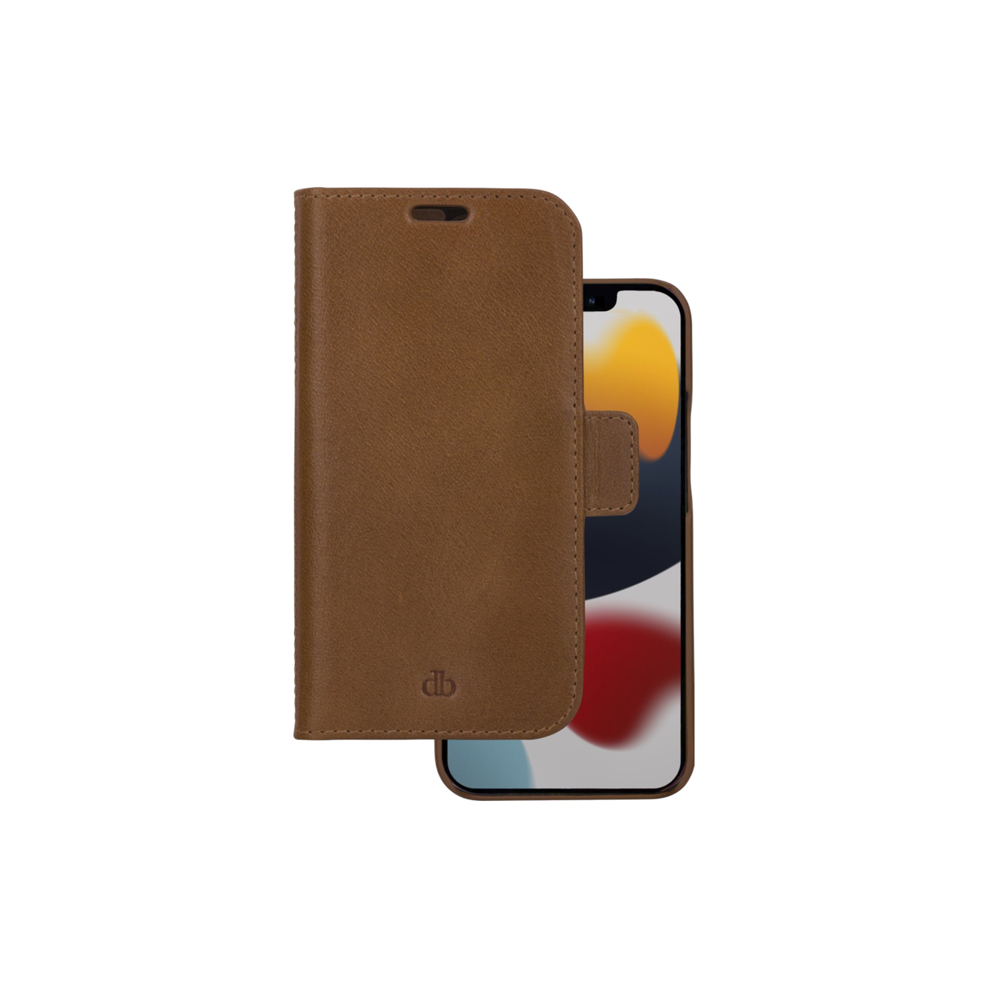 dbramante1928 Lynge Wallethülle – für Apple iPhone 12/12 Pro, 3 Kartenfächer, Leder, Beige, Magnetverschluss