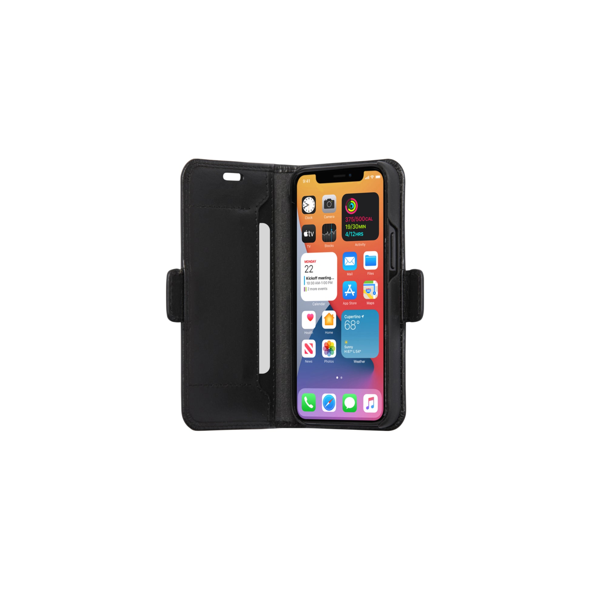 dbramante1928 Copenhagen Slim Wallethülle – für Apple iPhone 12 mini, Leder, Schwarz, Magnetverschluss