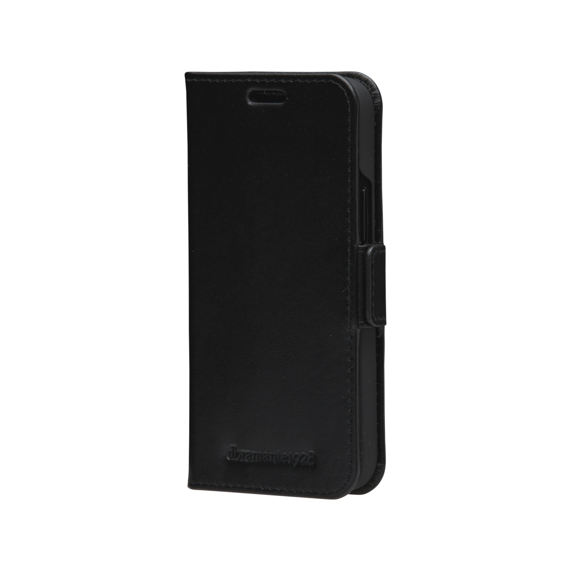 dbramante1928 Copenhagen Slim Wallethülle – für Apple iPhone 12 mini, Leder, Schwarz, Magnetverschluss