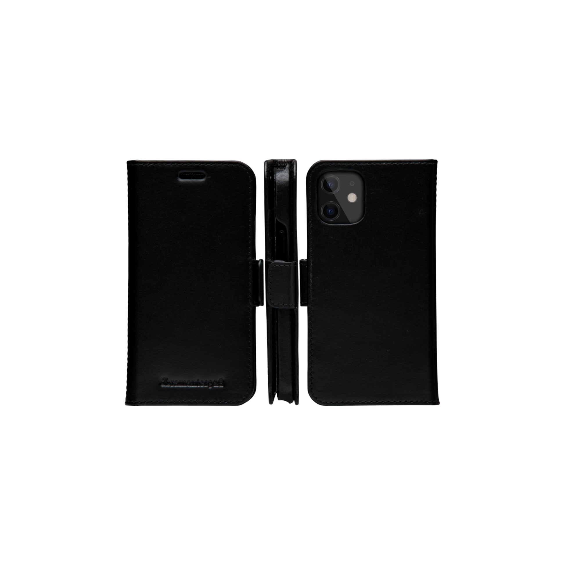 dbramante1928 Lynge Wallethülle – für Apple iPhone 12 mini, 3 Kartenfächer, Leder, schwarz