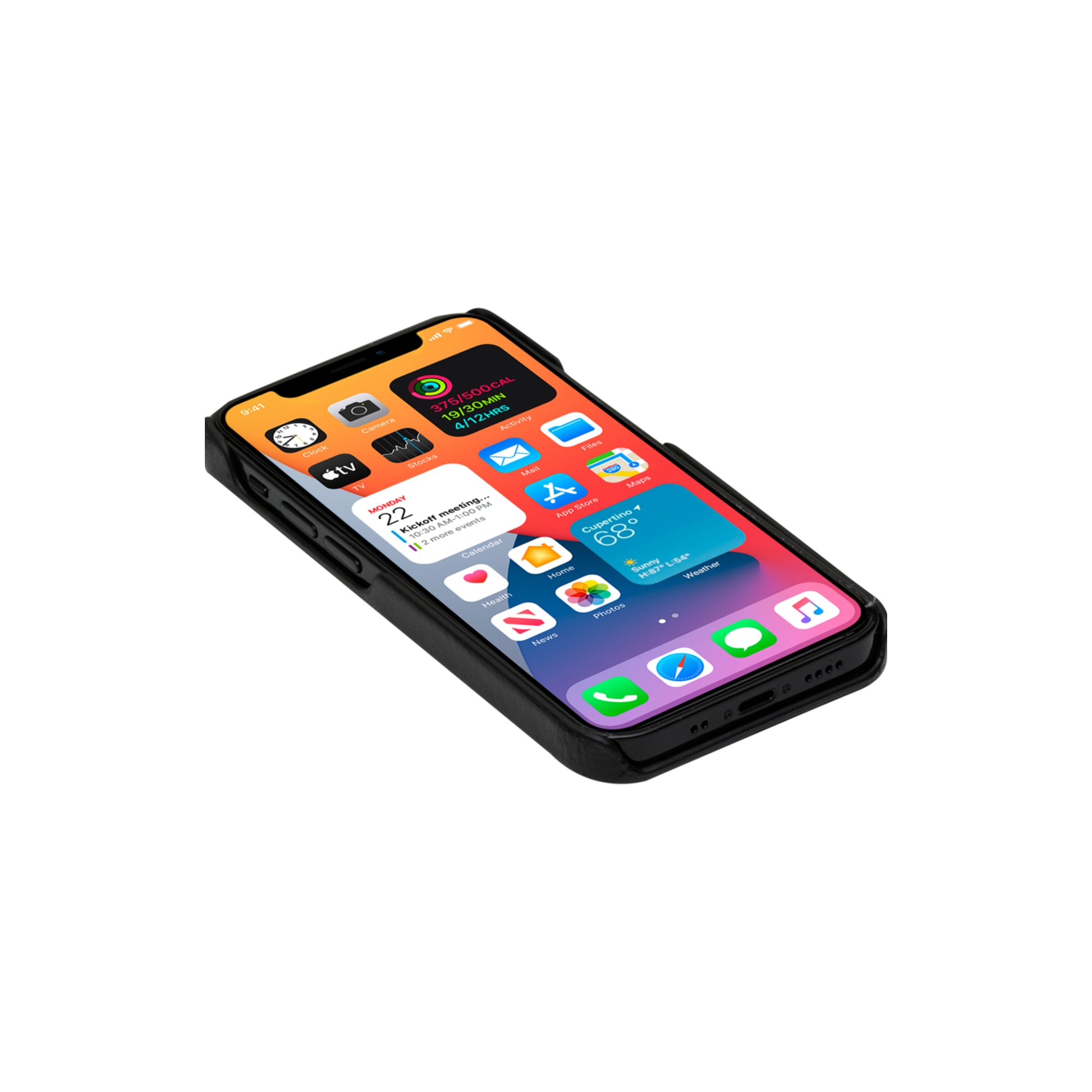 dbramante1928 Lynge Wallethülle – für Apple iPhone 12 mini, 3 Kartenfächer, Leder, schwarz