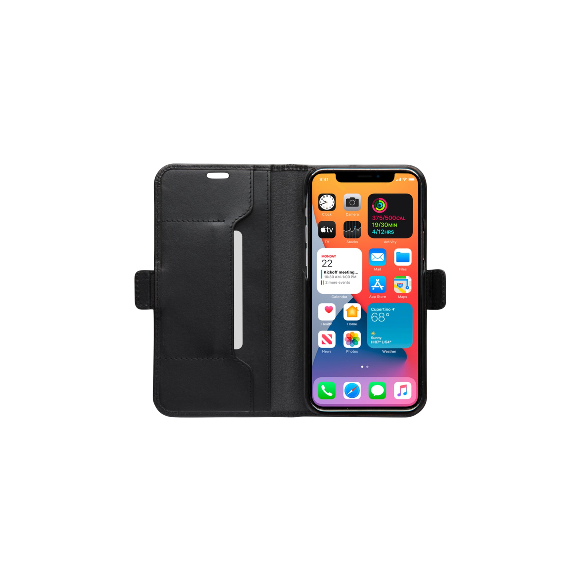 dbramante1928 Copenhagen Slim – Wallethülle – für Apple iPhone 12/12 Pro, 3 Kartenfächer, Leder, Schwarz