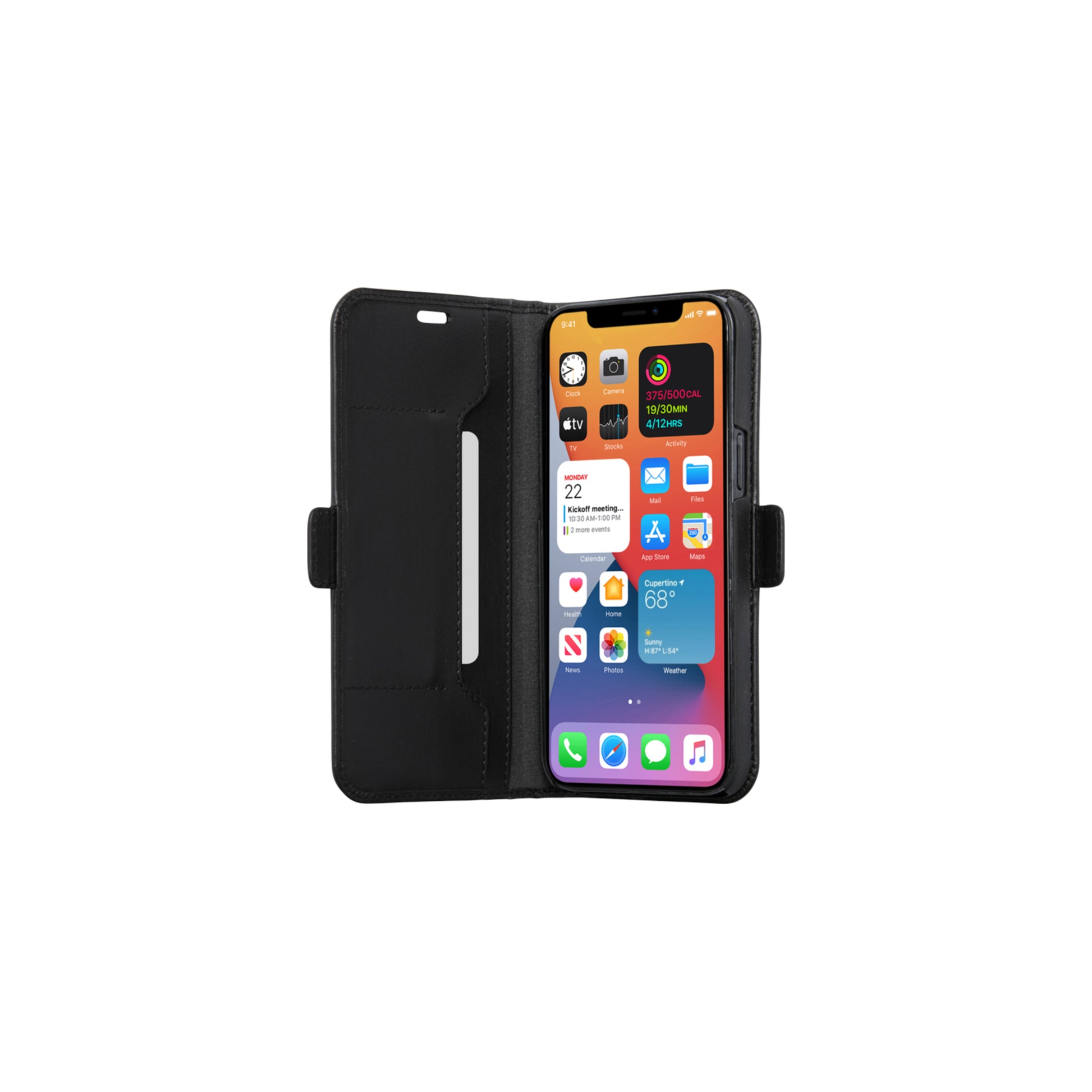 dbramante1928 Copenhagen Slim – Wallethülle – für Apple iPhone 12/12 Pro, 3 Kartenfächer, Leder, Schwarz
