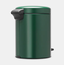 Brabantia Treteimer – 5 l – Edelstahl, rund – Grün – Soft-Close
