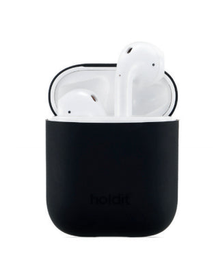 HoldIt Schutzhülle (Silikon) für AirPods, Schwarz