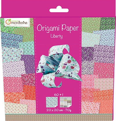Avenue Mandarine Origamipapier – 20 × 20 cm, Liberty, mehrfarbig, 70 g/m² – 60 Blatt, PEFC